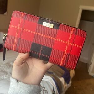 Kate Spade Red and Black Checkered Wallet